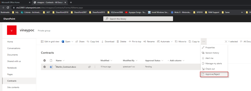 Document Approval In SharePoint Modern Sites